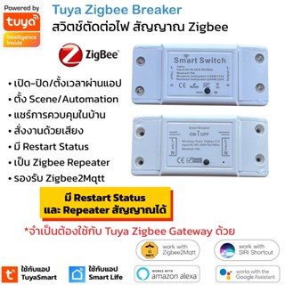 Tuya Smart Zigbee Breaker สวิตช์สัญญาณ Zigbee เปิดปิดผ่านแอพและสั่งงานด้วยเสียง Alexa/Google Home ต้องใช้กับเกตเวย์ด้วย