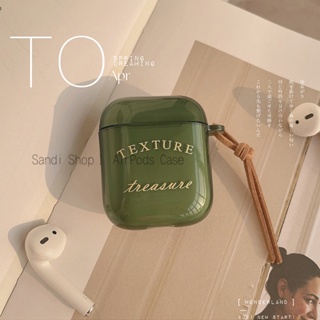 เคสหูฟังบลูทูธไร้สาย TPU ใส แบบนิ่ม ลายตัวอักษร สีเขียว กันกระแทก สําหรับ AirPods 1 2 3 Pro Pro2 AirPods 3 AirPods 2 Gen