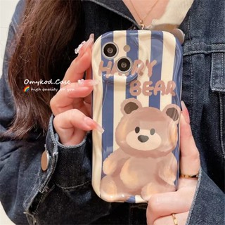 เคสโทรศัพท์มือถือแบบนิ่ม ลายหมีคลื่น 3D สําหรับ OPPO A17 A16 A15 A57 A78 A5S A3S A5 A9 A53 A32 A33 A54 A76 A93 A94 A95 A76 Reno 5F 4F 5Z F19 Pro