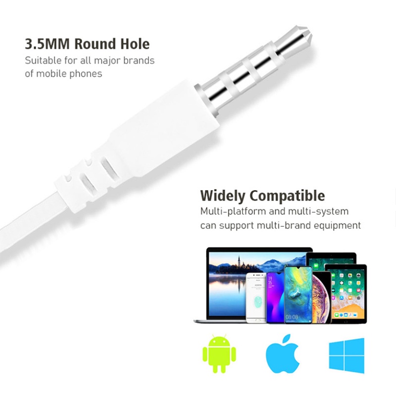 หูฟังมีสาย เชื่อมต่อผ่าน AUX 3.5 เลือกได้หลายสี ควบคุมสายสนทนา ไมโครโฟนชัด หลากสีให้เลือกU-19