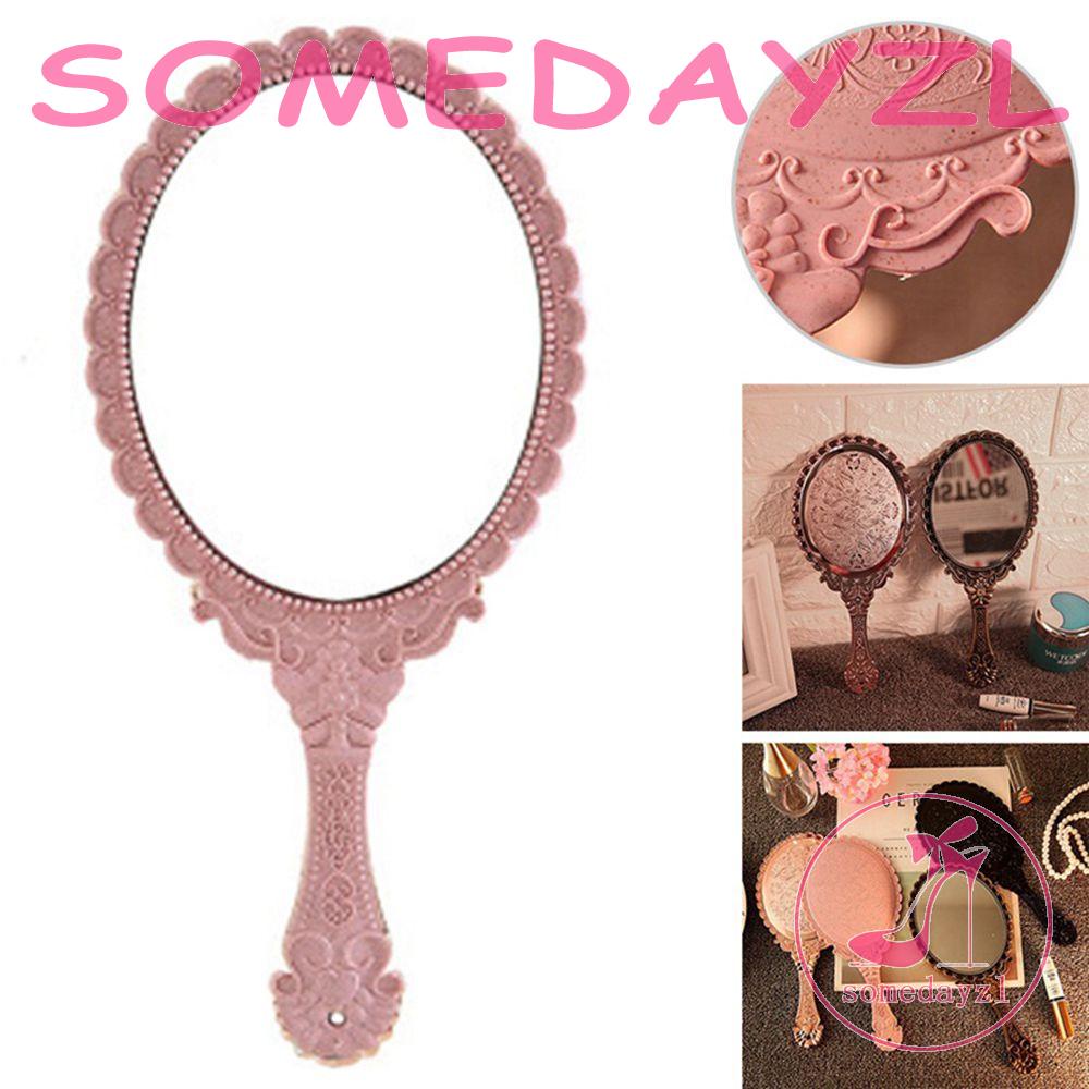 Somedayzl กระจกแต่งหน้า แบบถือ สไตล์เรโทร สร้างสรรค์ สําหรับผู้หญิง – โปรปัง