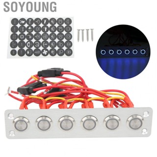 Soyoung 6 Gang Switch Panel Pre Wired 6 Gang Push Button Switch Panel With Blue