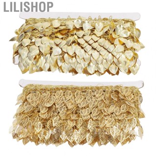 Lilishop Gold Leaf Garland  Lightweight Tassel Garland Metal Leaf Ribbon Trim 10 Yards  for Wedding for DIY Trim Decorations