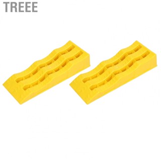 Treee 1 Pair RV Leveling Ramps 3 Stage Yellow Trailer Camper Wheel Chocks Tire -Skid Pad for Stabilizing Uneven Ground and Parking