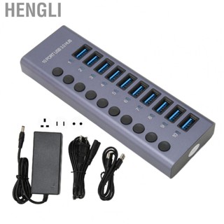 Hengli 10 Port 60W USB 3.0 Hub  Plug and Play 10 Port USB Docking Station with Individual Power Switches for Keyboards