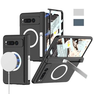 เคสแม่เหล็กไร้สาย กันกระแทก พร้อมขาตั้ง สําหรับ Google Pixel Fold 2023 5G Pixel Fold 2023