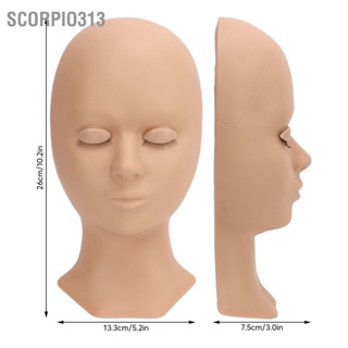 Scorpio313 Microblading Practice Face Silicone Fake Facial Training Skin พร้อมเปลือกตาเปลี่ยน 3 คู่