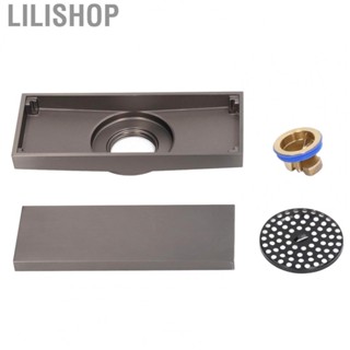 Lilishop Rectangular Floor Drain Copper Floor Drain Odor Preventing Grey Gravity Spring Large Flow with Hair Filter for Bathroom