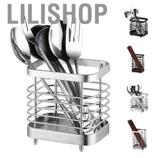 Lilishop Utensil Holder Drying Rack Stainless Steel Draining  Wall Mount No Drilling for Kitchen