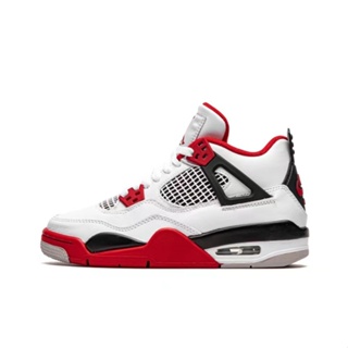 Ua Air Jordan 4 รองเท้าผ้าใบ รองเท้าบาสเก็ตบอล ลําลอง ข้อสั้น สีแดง สําหรับผู้ชาย เหมาะกับการเล่นฟิตเนส BIZV