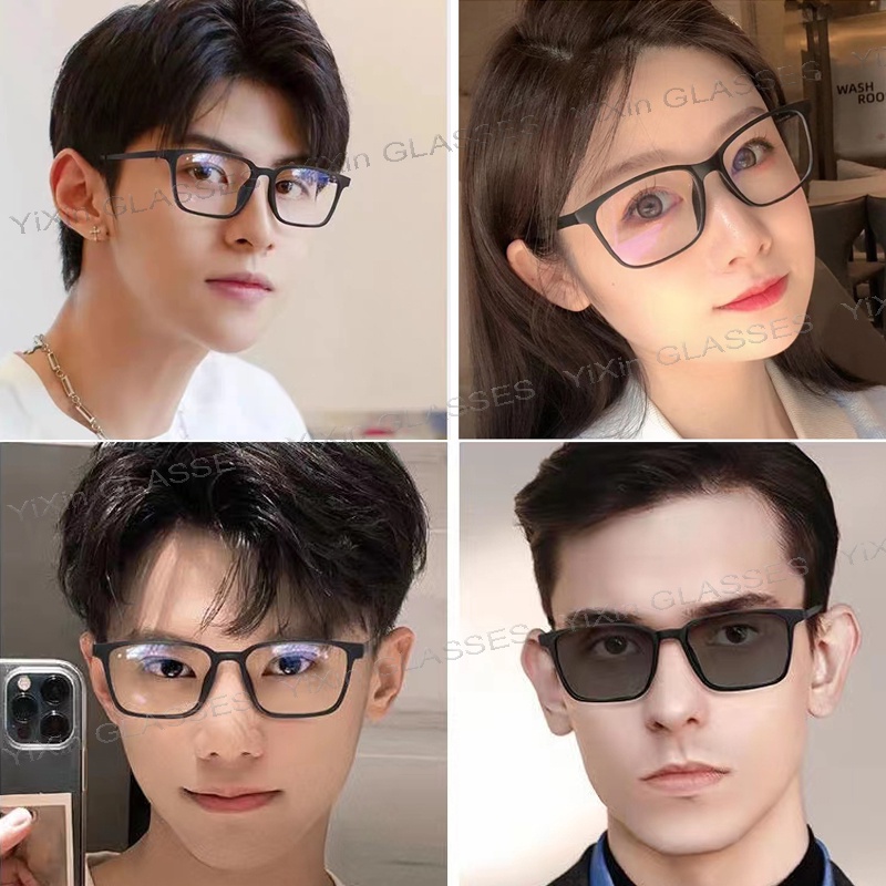 2 In 1 แว่นตากันแดด ทรงสี่เหลี่ยม ป้องกันรังสียูวี ป้องกันแสงสีฟ้า สไตล์เรโทร สําหรับผู้ชาย และผู้หญิง