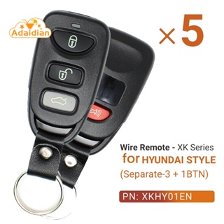 Xhorse XKHY01EN อะไหล่ปุ่มรีโมตกุญแจ 3+1 แบบเปลี่ยน สําหรับ Hyundai Style VVDI 5 ชิ้น ต่อล็อต