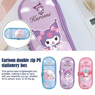 SANRIO กระเป๋าดินสอ แบบหนา แต่งซิป สําหรับนักเรียนประถม