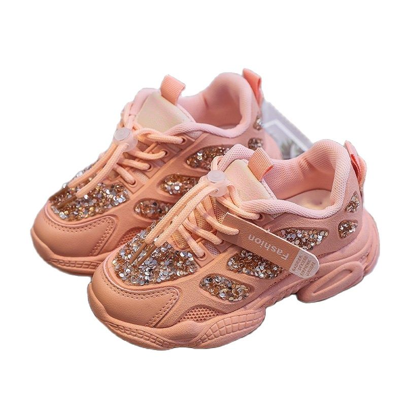 วิราล!!! Happy รองเท้าเด็กรองเท้าผ้าใบ Glitter Mianzhi แฟชั่น Nebel นําเข้า