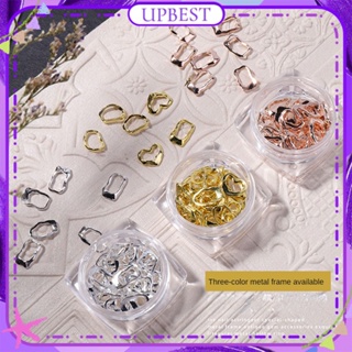 ♕ 20pcs Nail Art Hollow Rivet Jewelry Mixed Japanese Irregular Shaped Gem Metal Frame Nail Decoration Manicure Tool For Nail Shop 4 Colors UPBEST