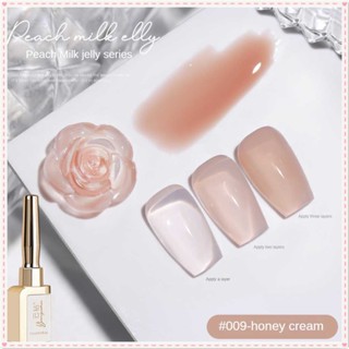 Yunzuan Peach Milk Jelly Series ยาทาเล็บเจลน้ำแข็งใสสีนู้ดฤดูใบไม้ผลิฤดูร้อน Uv Led กาวส่องไฟเล็บสำหรับร้านเล็บ 15ml JOYFEEL