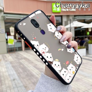 สําหรับ OPPO F11 F11 Pro A9X A9 2019 เคสการ์ตูนแมวน่ารัก ฝ้า บาง ดีไซน์ใหม่ กันกระแทก เคสโทรศัพท์แข็ง แฟชั่น ขอบซิลิโคน เคสป้องกัน