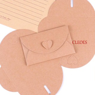 CLEOES ซองจดหมายกระดาษ แฮนด์เมด DIY สไตล์วินเทจ สําหรับใส่ของขวัญ