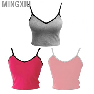 Mingxiu Women Sleeveless Tank Tops  Strappy Contrast Color Fashion Casual for Shopping Daily