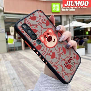 เคสซิลิโคนนิ่ม แบบใส ขอบสี่เหลี่ยม ลายหมีสตรอเบอร์รี่ กันกระแทก สําหรับ Xiaomi 10 10 Lite 5G 10 Lite Zoom 10 Pro 10s 10 Ultra 10 Youth