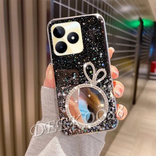 พร้อมส่ง เคสโทรศัพท์มือถือ ซิลิโคนนิ่ม ลายกระต่ายน่ารัก แต่งกลิตเตอร์ ระยิบระยับ สําหรับ Realme C53 C55 NFC 10T 10 Pro+ Pro 5G Coca-Cola Edition 4G Plus