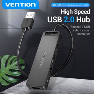 Vention 4 พอร์ต ความเร็วสูง USB 2.0 ฮับ หลายตัวแยก อะแดปเตอร์ความเร็ว ฮับพาวเวอร์ซัพพลาย แท่นวาง