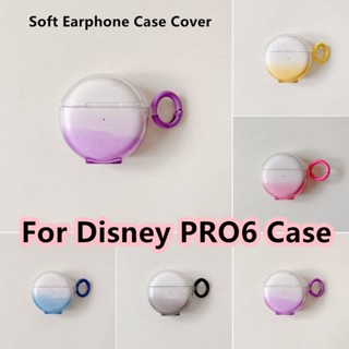 【Ĕĕ】เคสหูฟัง แบบนิ่ม ไล่โทนสีชมพู สําหรับ Disney PRO6 PRO 6