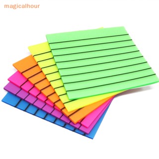 Magicalhour^^ กระดาษโน้ตมีกาว แบบใส กันน้ํา เขียนได้ แนวนอน สําหรับนักเรียน 50 แผ่น