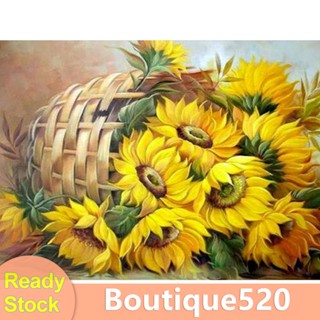 ขายดี ภาพวาดปักเพชร ทรงกลม ลายดอกทานตะวัน โมเสก 5D ขนาด 40X30 ซม. DIY [boutique520.th]