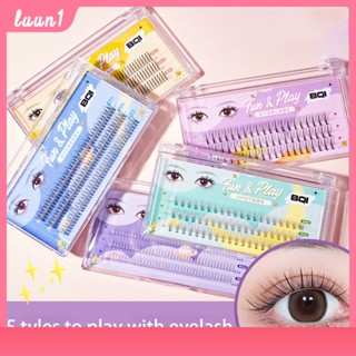 ขนตาปลอม Bqi Natural Fishtail Segmented Sandwich Eyelash Single Cluster V-Shaped Lower Eyelash Simulation Fairy Hair cod