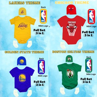 ชุดรอมเปอร์ ธีม NBA Lakers Chicago Golden State Spurs Sixers RDZY สําหรับเด็กทารก (3 in 1)