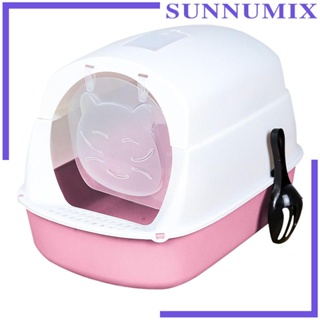 [Sunnimix] กระบะทรายแมว มีฮู้ด ถอดออกได้ ใช้ซ้ําได้ สําหรับสัตว์เลี้ยง แมว