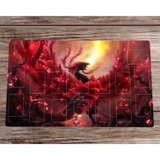 Yu-gi-oh! Tcg CCG Playmat Akiza Izinski &amp; Black Rose Dragon แผ่นรองเมาส์ยาง กันลื่น สําหรับเล่นเกม