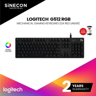 Logitech คีย์บอร์ด G512 RGB MECHANICAL GX RED LINEAR KEYBOARD