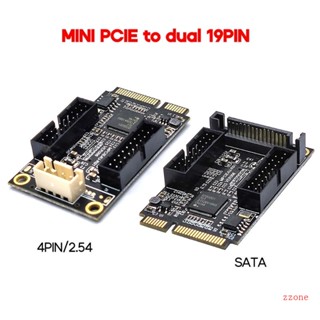 Zzz อะแดปเตอร์แผงด้านหน้า PCIe เป็น Twin 19-Pin ขนาดเล็ก 4Pin