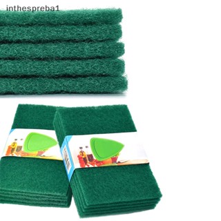 Inthespreba1^^ 5 ชิ้น แผ่นใยขัด ทําความสะอาด ผ้าเช็ดจาน ผ้าขนหนู สีเขียว ชุดขัดบ้าน *ใหม่