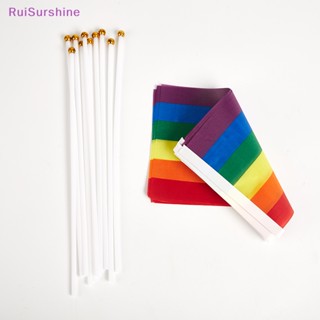 Ruisurshine ใหม่ ธงประจําเทศกาลพาเหรด ขนาดเล็ก 10 ชิ้น ต่อแพ็ค