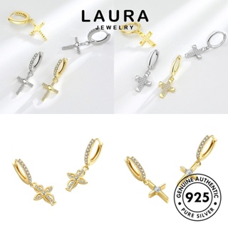 Laura Jewelry ต่างหูห่วงเงิน 925 สีทอง เรียบง่าย เครื่องประดับ สําหรับผู้หญิง M093