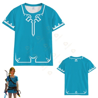 เสื้อยืดแขนสั้น พิมพ์ลายการ์ตูน Zelda Breath of The Wild แฟชั่นฤดูร้อน สไตล์ฮิปฮอป สําหรับเด็กผู้ชาย และเด็กผู้หญิง 2023