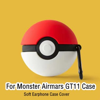 【Ĕĕ】เคสหูฟัง แบบนิ่ม กันกระแทก ลายการ์ตูนมอนสเตอร์ สําหรับ Monster Airmars GT11 GT11