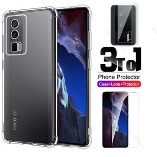 3to1 กระจกนิรภัยกันรอยหน้าจอ กันตก สําหรับ Poco F5 Pro 5G Poxo F5Pro PocoF5 PocoF5Pro