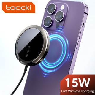 Toocki อะแดปเตอร์ชาร์จไร้สาย 15W แบบแม่เหล็ก ชาร์จเร็ว สําหรับ Samsung Xiaomi