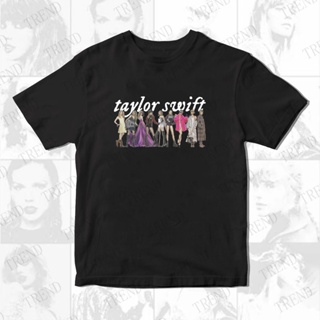 เสื้อยืดแขนสั้น ผ้าฝ้าย ทรงหลวม พิมพ์ลาย Taylor Swift The Eras Tour สไตล์วินเทจ พลัสไซซ์ แฟชั่นคู่รัก สําหรับผู้ชาย และผู้หญิง