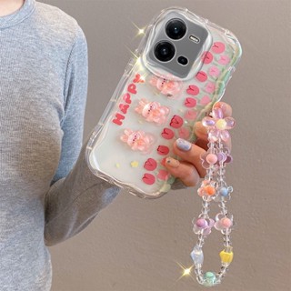 สําหรับ iPhone i7 i8 i6s i6 plus SE 2020 SE3 เคสมือถือ Soft TPU Case เคสป้องกัน 3D Cute Cartoon Winnie the Pooh Rabbit Bear Flowers รอยสักครีม เปลือกซิลิคอน โปร่งแสง ป้องกันการตก มีเชือกแขวนอยู่