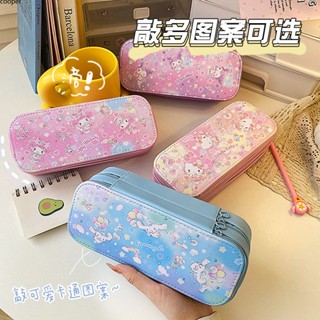 【จัดส่ง】Sanrio Pencil Case หนัง Pu ความจุขนาดใหญ่กล่องใส่ปากกากระเป๋าใส่เครื่องเขียนโรงเรียน