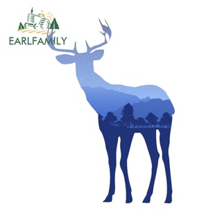 Earlfamily สติกเกอร์ไวนิล Sika Deer 13 ซม. X 9.0 ซม. กันน้ํา สําหรับติดตกแต่งกระจกมองหลังรถยนต์ แล็ปท็อป สเก็ตบอร์ด