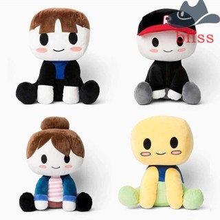 BLISS หมอนตุ๊กตานุ่ม รูปการ์ตูนอนิเมะ Blox Buddies น่ารัก สีเหลือง หมวกสีดํา ของเล่นสะสม สําหรับเด็ก