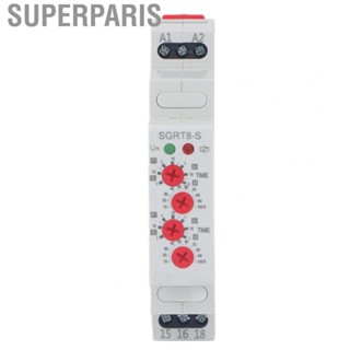 Superparis Cycle Timer  AC DC 12-240V Multi Function Time Relay Compact 35mm Rail Installation 5A for Industrial Equipment