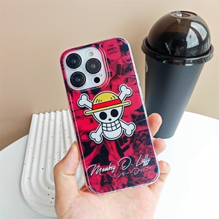 เคสซิลิโคน เคสไอโฟน iPhone 14 Pro Max iPhone 13 Pro Max iPhone 12 Pro Max iPhone 11 Pro Max Cartoon วันพีซ One Piece Monkey D Luffy ลูฟี่ with Camera Protector Soft Silicone Case