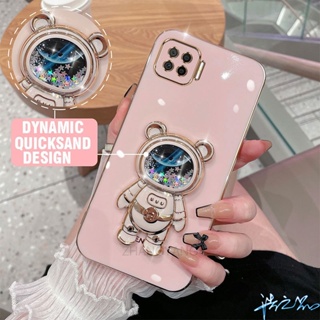 เคส Oppo A93 A73 4G เคสโทรศัพท์มือถือ ลายนักบินอวกาศ 3D มีทรายไหล หรูหรา สําหรับ